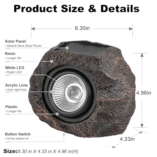 Solar Rock Lights Outdoor (2 Count)