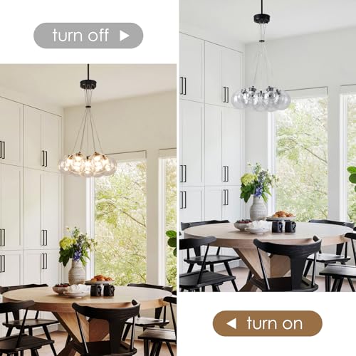 Modern Sputnik Chandeliers 7 Lights Clear Bubble Glass Chandelier Lighting