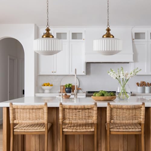 Vintage Milk Glass Pendant Light