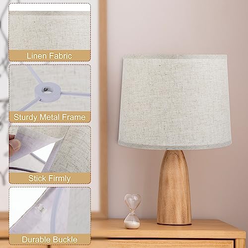 Lamp shades for Table Lamps 11.4" Top x 12.6" Bottom x 9.8" High Drum Lamp shades for Floor Lamps Medium Linen Lampshade Easy Assembly for Lamp Replacement