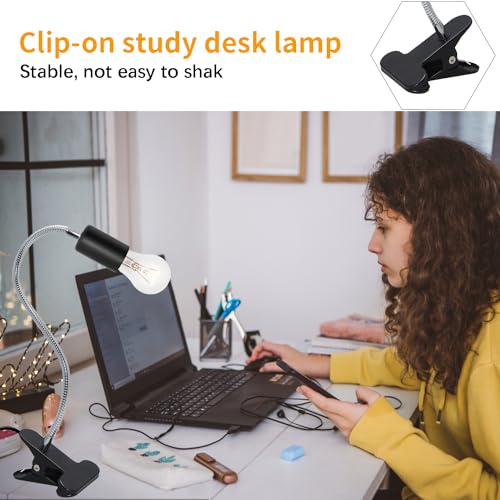 Clip Desk Lamp Socket 2 Pack Flexible Gooseneck Lamp Stand Clip (2 Count)