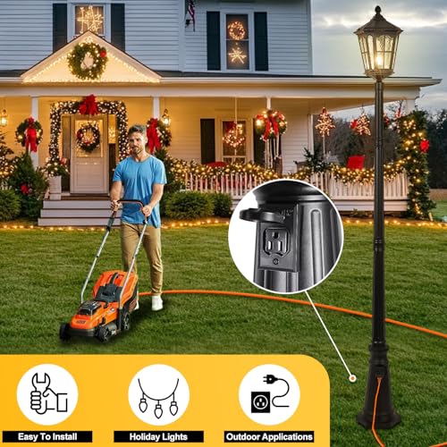 Dusk to Dawn Outdoor Post Lights with Outlet