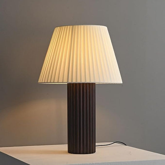 Vintage Wabi-sabi Style Living Room Sofa Beside Study Desk Light Warm Designer Model Fabric Solid Wood Desk Lamp Mall Front Desk Coffee Shop Farmhouse Lighting Fixture Bedroom Bedside Read Table Lamp