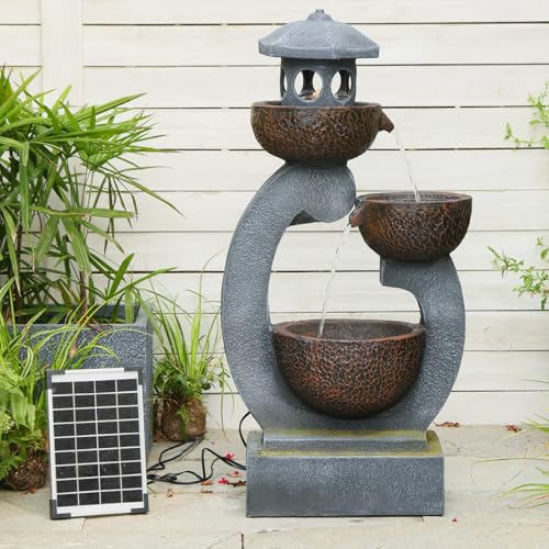 35.5" H Solar Water Fountain Outdoor Garden 3