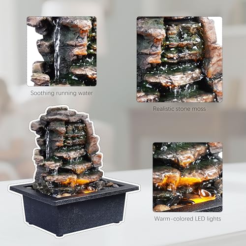 Meditation Waterfall Fountain with LED Lights