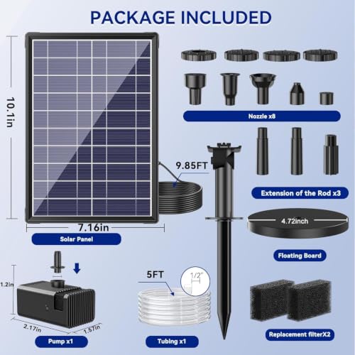 Solar Fountain Pump for Bird Bath