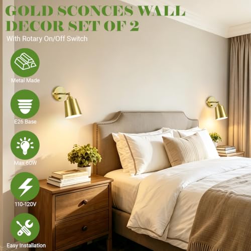 Set of 2 Wall Sconces for Bathroom (2 Count)