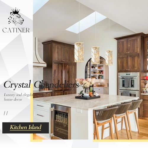 Gold Crystal Pendant Light 3 (3 Count)