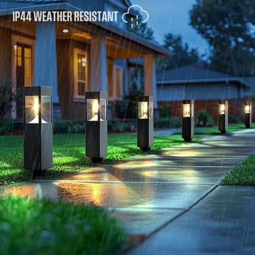6 Pack Black Solar LED Outdoor Path Lights 30 Lumens (6 Count)