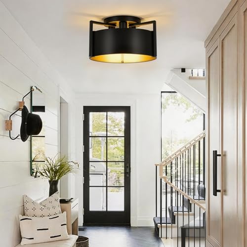 Black Semi Flush Mount Ceiling Light
