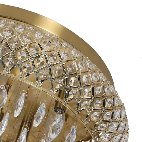 19.5'' Crystal Brass Chandelier