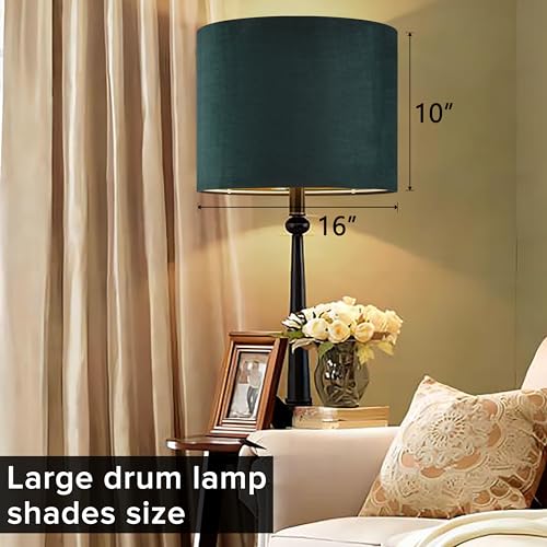 Green Velvet Drum Lamp Shade
