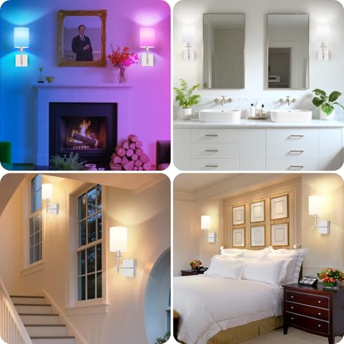 14 Inch Battery Operated Wall Sconces Set of 2 with Remote (2 Count)