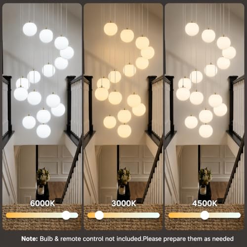 Gold Globe High Ceiling Chandelier (Gold / 9-Light)