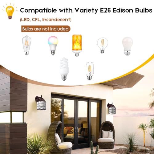 2 Pack Dusk to Dawn Outdoor Wall Light (2 Count)