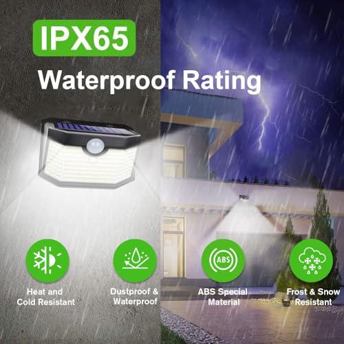 120 LED Outdoor Solar Lights with Motion Sensor and 3 Lighting Modes (2 Count)