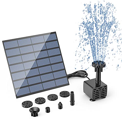 DIY Solar Water Pump Kit for Water Feature Outdoor with 6 Nozzles