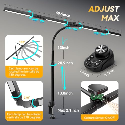 Adjustable LED Desk Lamp with Clamp (4 Count)