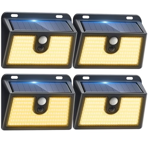 4 Packs] Solar Motion Sensor Outdoor Lights (4 Count)