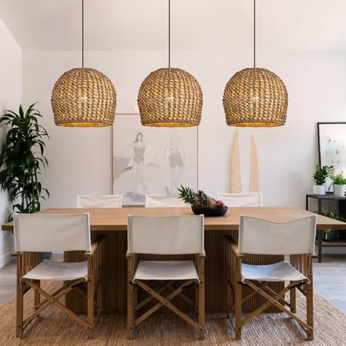 13.8" Rattan Pendant Light