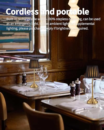 Gold Cordless LED Table Lamps Set of 2 (2 Count)