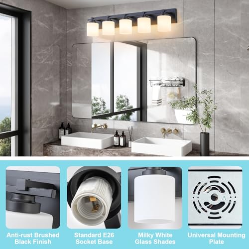 Modern Bathroom Light Fixtures Over Mirror