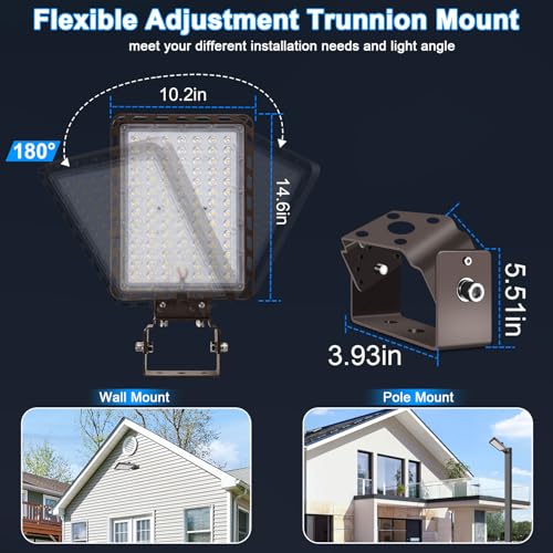 240W LED Parking Lot Light Trunnion Mount Dusk to Dawn 4Pack (4 Count)