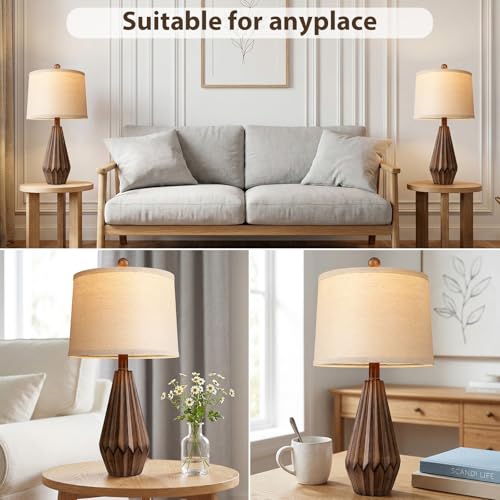 22” Set of 2 Modern Farmhouse Lamp for Living Room (2 Count)