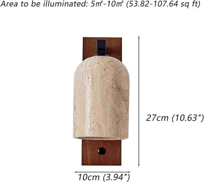 Wall Sconce Stone Wall Lamp Marble Look Shade E27 Base Indoor Lighting for Bedroom Hallway Living Room Entryway Bedside Accent