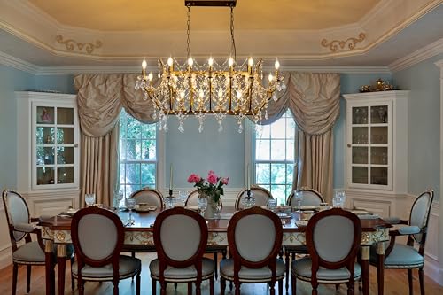 Crystal Chandelier 18 Lights Vintage Dining Room Light Fixture