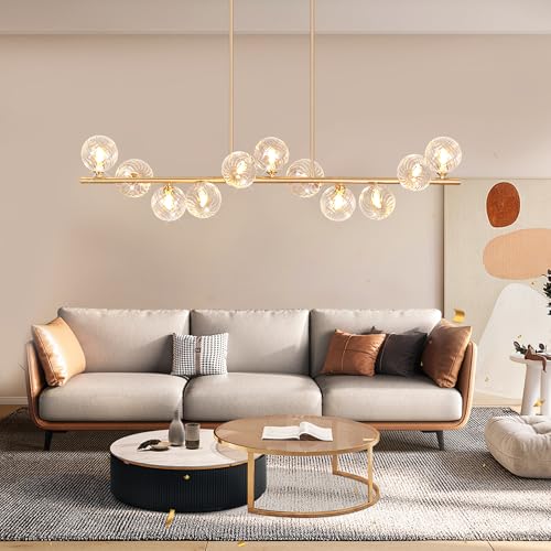 Dining Room Chandelier 51" Gold Sputnik Chandelier Linear Chandeliers for Dining Room