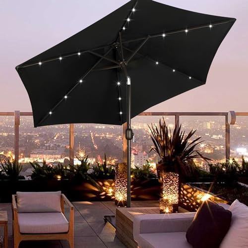 7.5 ft Solar Umbrella 18 LED Lighted Patio Umbrella Table Market Umbrella