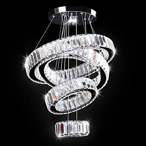 4 Ring Adjustable Crystal Chandelier