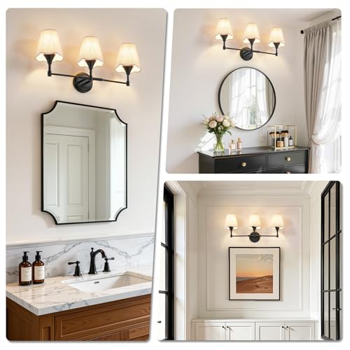 Black Bathroom Vanity Light Fixtures (Matte Black / 3 LIGHT)