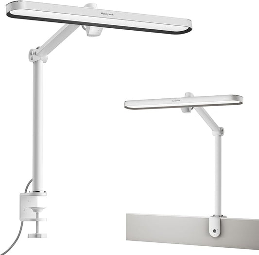 Honeywell LED Desk Lamp with Clamp - 05B02 Upgraded Touch Control Sunturalux Natural Light Clip On Desk Light 4000K 1300LM Dimmable Eye Caring Table Lamp Full Metal Desk Lamps for Home Office - Aura Lighting
