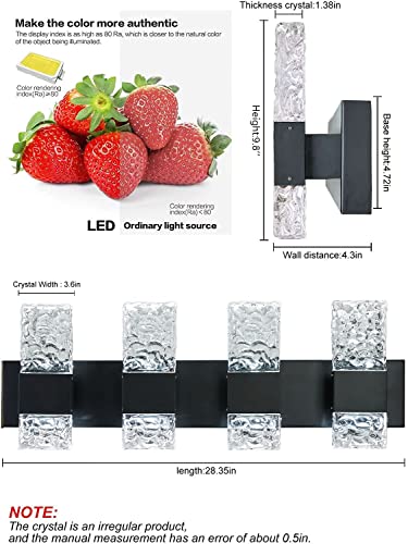 Black Bathroom Light Fixtures Crystal Bathroom Vanity 4 Light Over Mirror Modern LED Wall Light