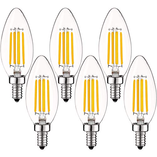 Vintage Candelabra LED Bulb 60W Equivalent (6 Count)