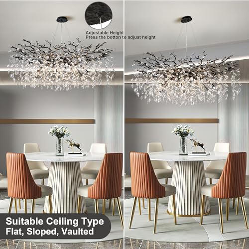 47" Black Crystal Chandelier