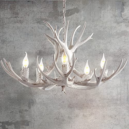 Eldora 5 Light Resin Antler Chandelier 30"
