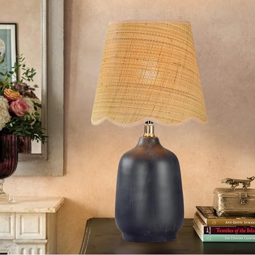 Set of 2 19" Modern Ceramic Table Lamp for Living Room Cream Base Desk Lamps for Bedroom Farmhouse Bedside Nightstand Lamp End Table Lamps (2 Count)