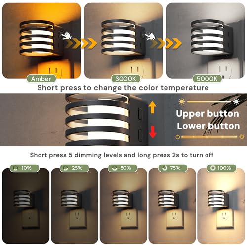 Night Light 2 Pack 3CCT Night Lights Plug into Wall (2 Count)