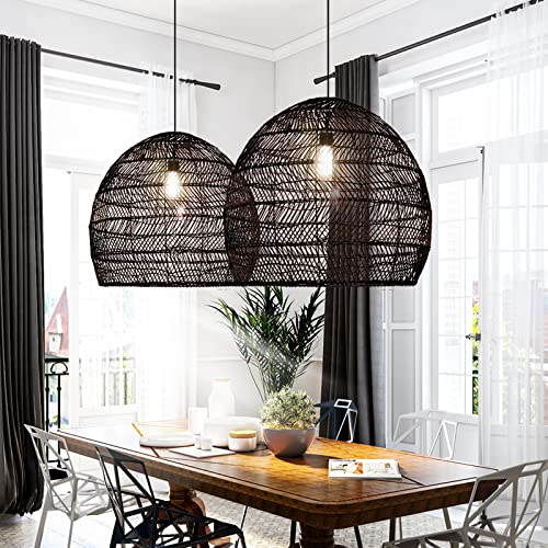 17.6" Black Kitchen Island Pendant Light