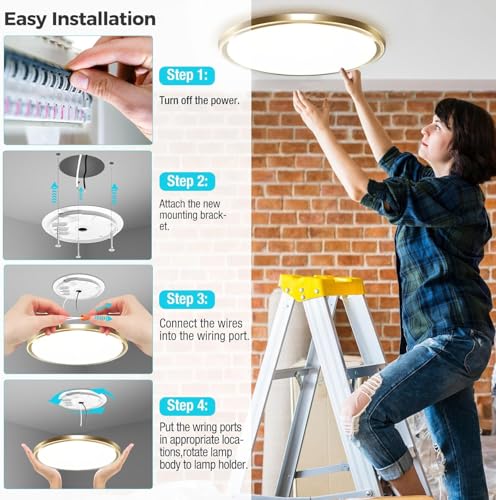 6Pack 6.5Inch LED Ceiling Lights Gold (6 Count)