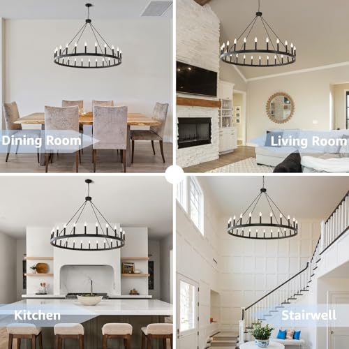 Black Farmhouse Chandelier 24
