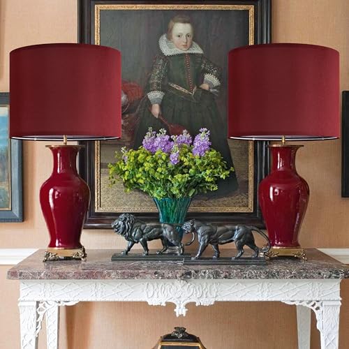 Large Burgundy Lamp Shade Set of 1