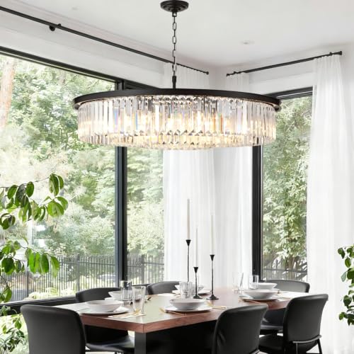 Modern 12 Light Crystal Chandelier