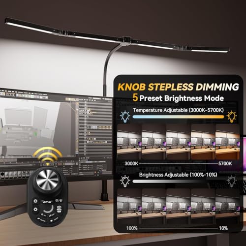 Adjustable LED Desk Lamp with Clamp (4 Count)