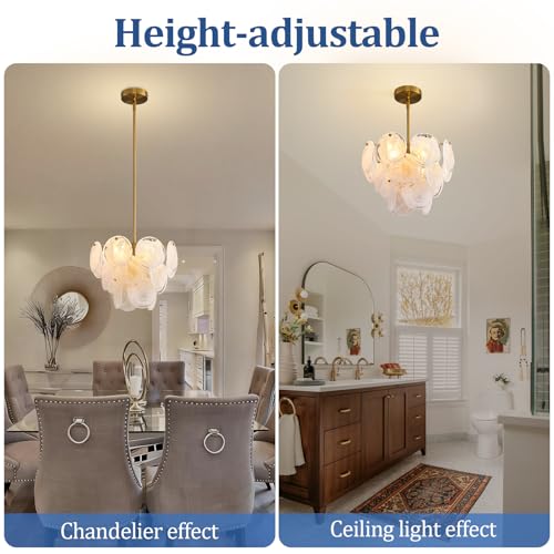Modern Gold Glass Chandelier