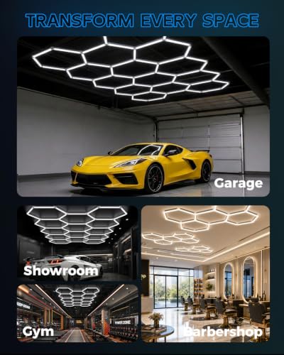 Hexagon Garage LED Lights (14-Girds)