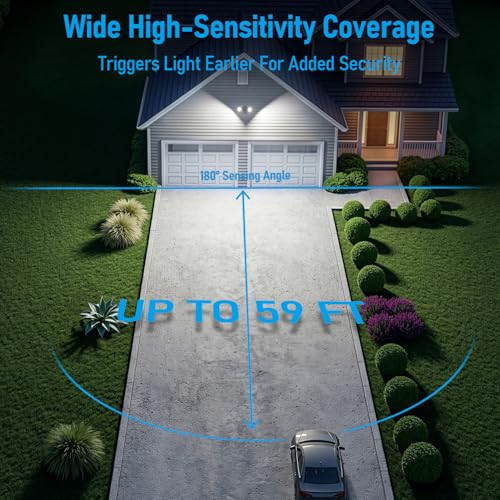 3CCT Motion Sensor Security Lights Dusk to Dawn IP65 White